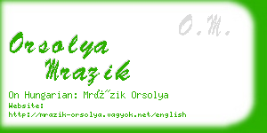 orsolya mrazik business card